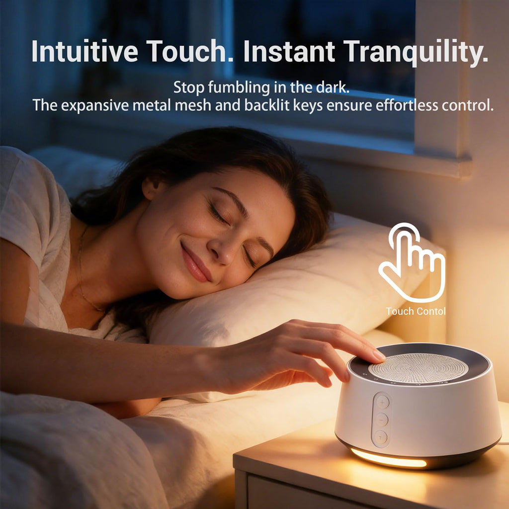 White Noise Sound Machine with 20 Sounds, 10 Colors Night Light Sleep Machines Home Office Travel, 5 Timers and Memory