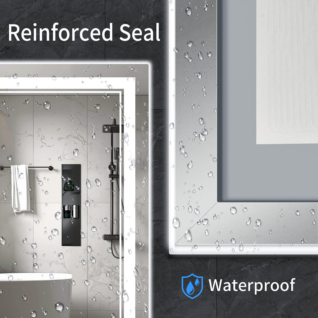 55"x36" LED Bathroom Mirror with Lights,Anti-Fog,3 Color Modes