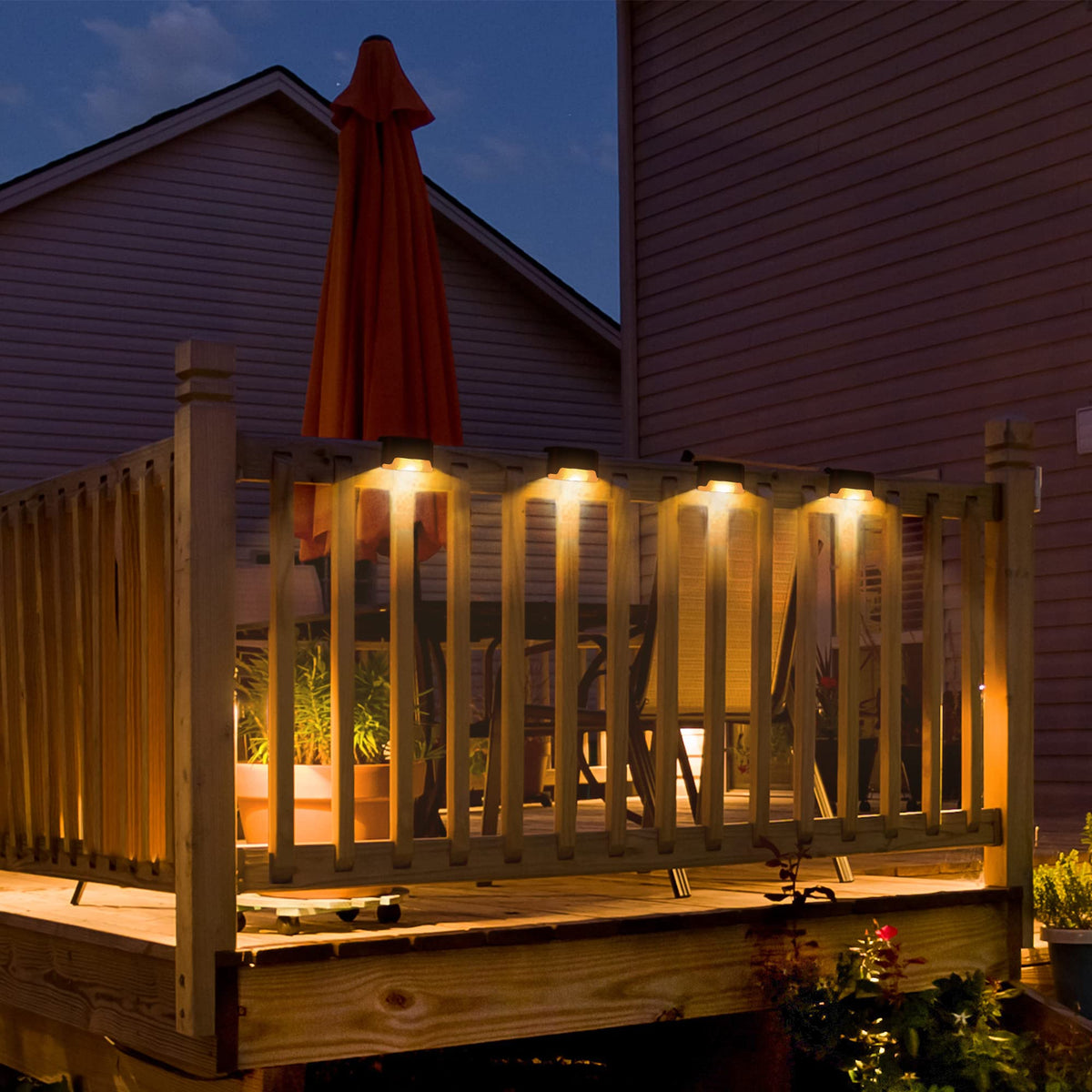 Solar Deck Lights 12 Pack, Waterproof Led Lights, Warm White