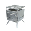 Secondary Combustion Portable Grill Firepit, 304 Stainless Steel Low Smoke Camping Grill with Removable Platform