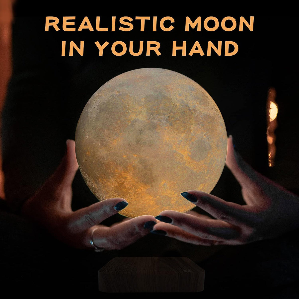 Levitating Moon Lamp, Magnetic Floating Moon Lamp Spinning Luna Night Light with 3 Color Modes, Desk Decor, Bedroom