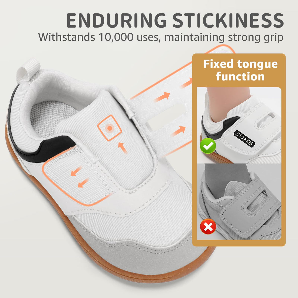 Toddler Barefoot Shoes Classic White Black I4