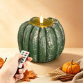 Flameless Wax Pumpkin Candle Flickering with Remote for Fall Decor
