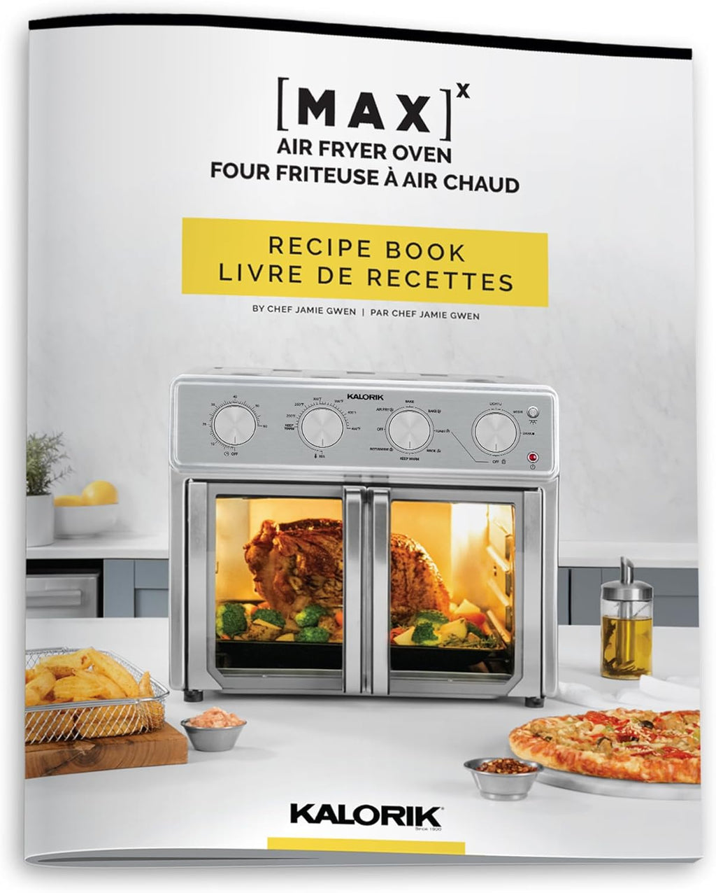 MAXX Air Fryer Oven, 26 Quart 9-in-1 Countertop Toaster Oven and Air Fryer Combo - Fry, Bake, Roast, Rotisserie, & More, Large Glass French Doors & 7 Accessories, 1700-Watts, Stainless Steel