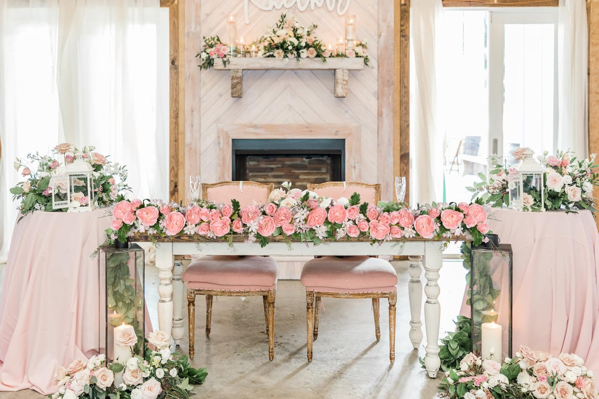 Artificial Peony Flower Garland - Silk Peony Garland with Pink Flowers for Wedding Party Table Decoration, 6ft/Strand