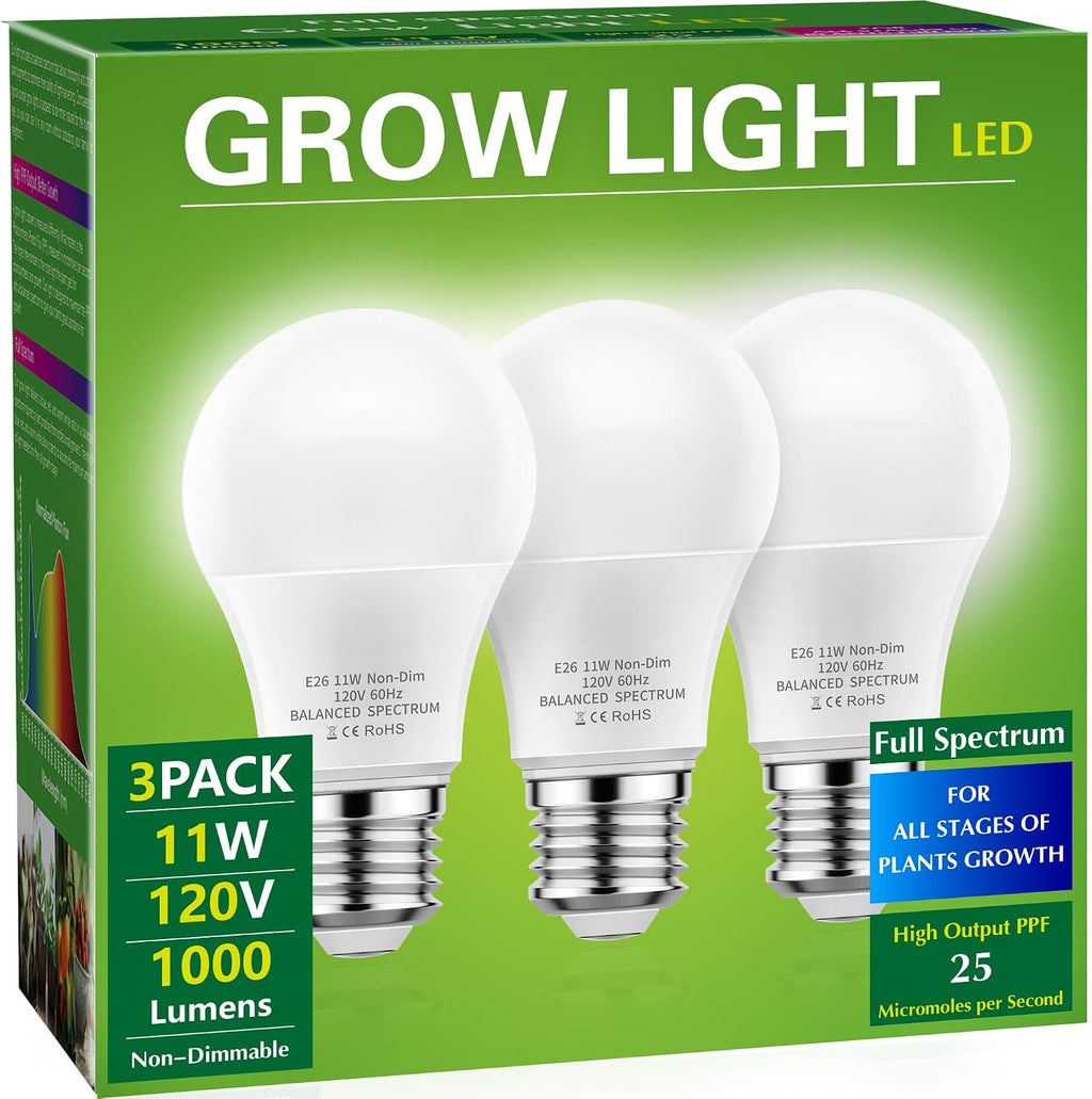 Grow Light Bulbs, 5000K Full Spectrum Grow Light, LED Grow Bulb