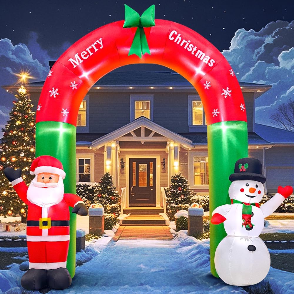 Christmas Inflatable Arch Outdoor Decorations Blow Up Archway Xmas Decor