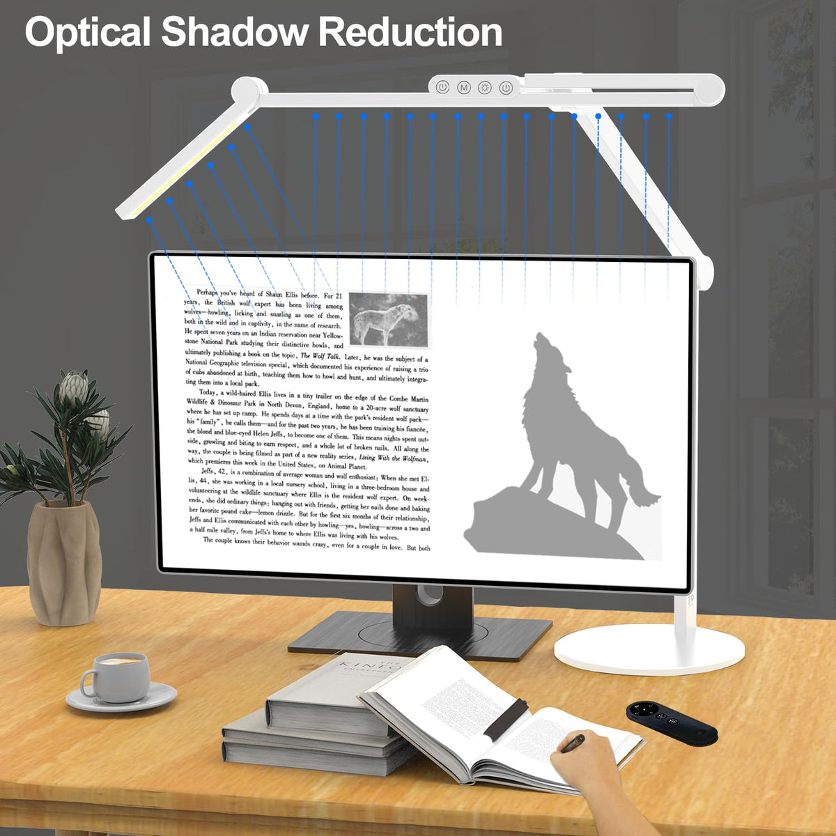 Architect Desk Lamp, 24W Adjustable Led Desk Light with Remote, 1500LM Bright Dimmable Computer Table Light