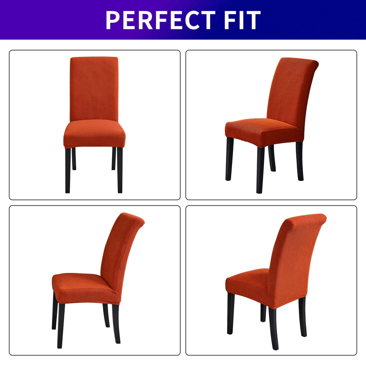 Stretch Chair Covers Set of 6, Removable Washable Dining Room Chair Covers, Dining Chair Slipcovers Seat Protector