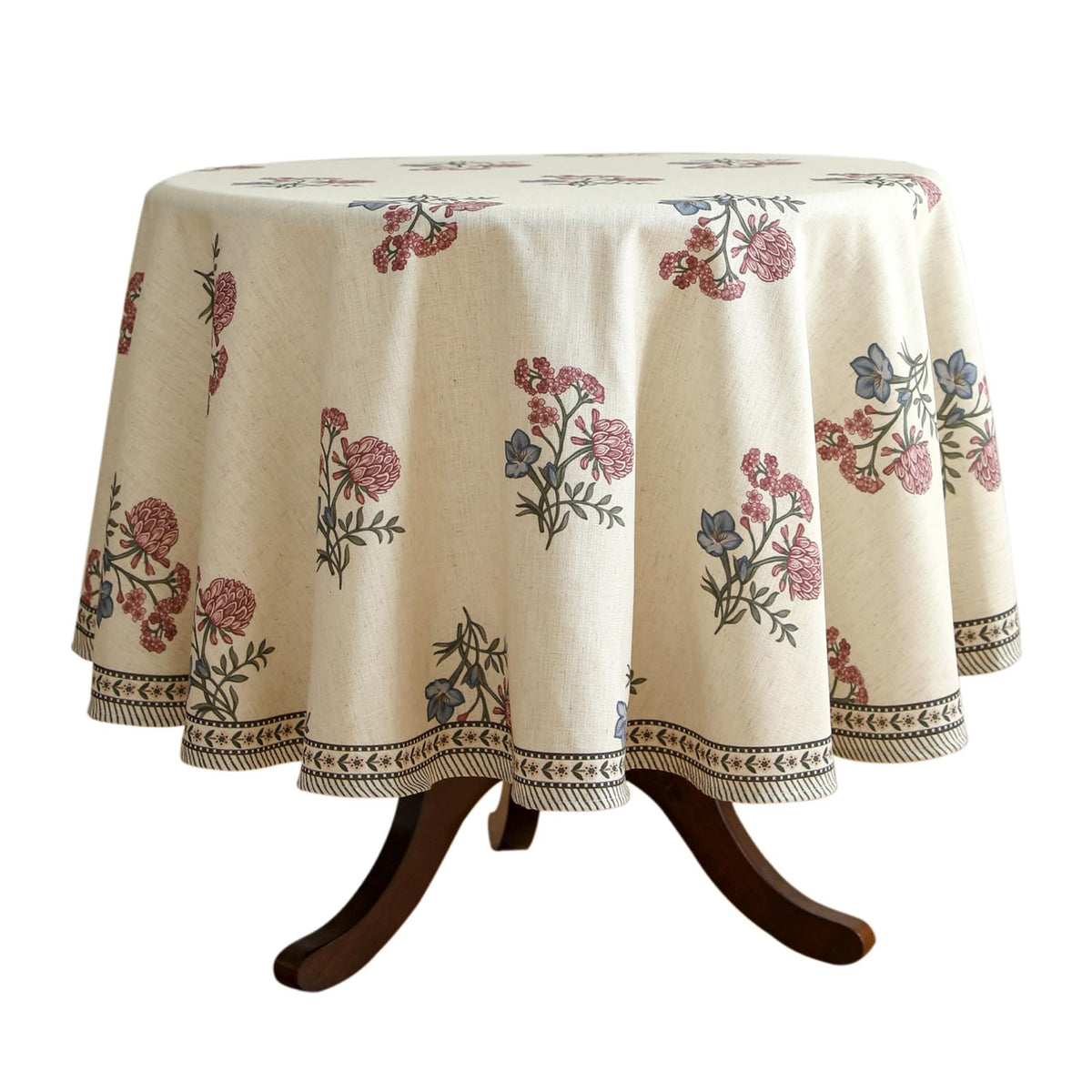 Designer French Elegant Round Tablecloth, Diameter 67"