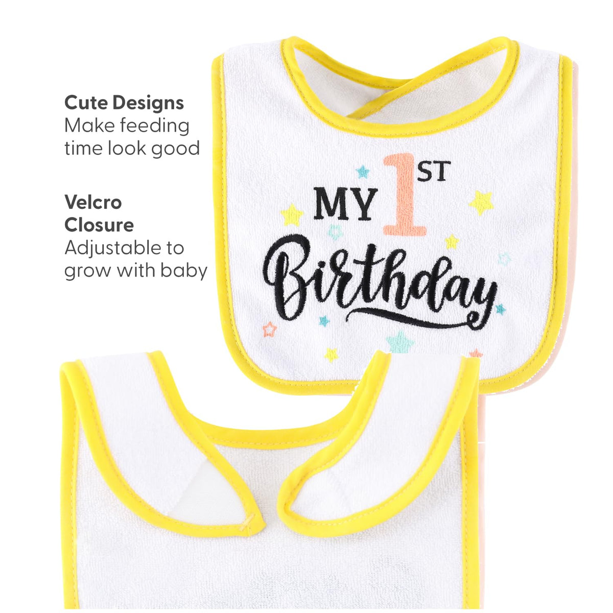 Baby Boy or Girl Terry Bibs Set of 10-100% Cotton, Soft, Absorbent Baby Bibs, Unisex Toddler Boy or Girl Set, Newborn