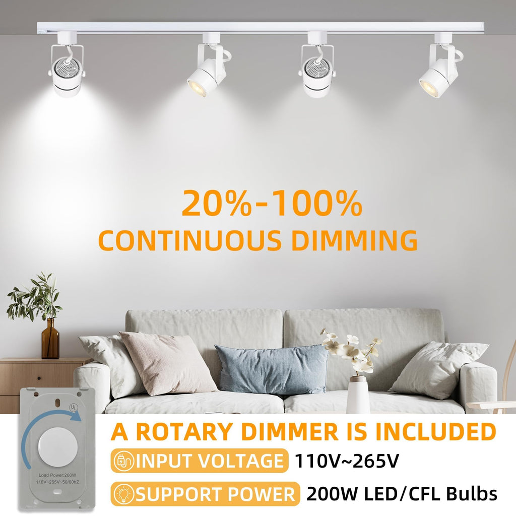 Track Lighting Heads with GU10 3CCT Adjustable White 12 Lights