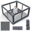 Foldable Baby Playpen with Mat, 50"x50" Safety Play Yard for Babies & Toddlers - Indoor & Outdoor Use with Carry Bag