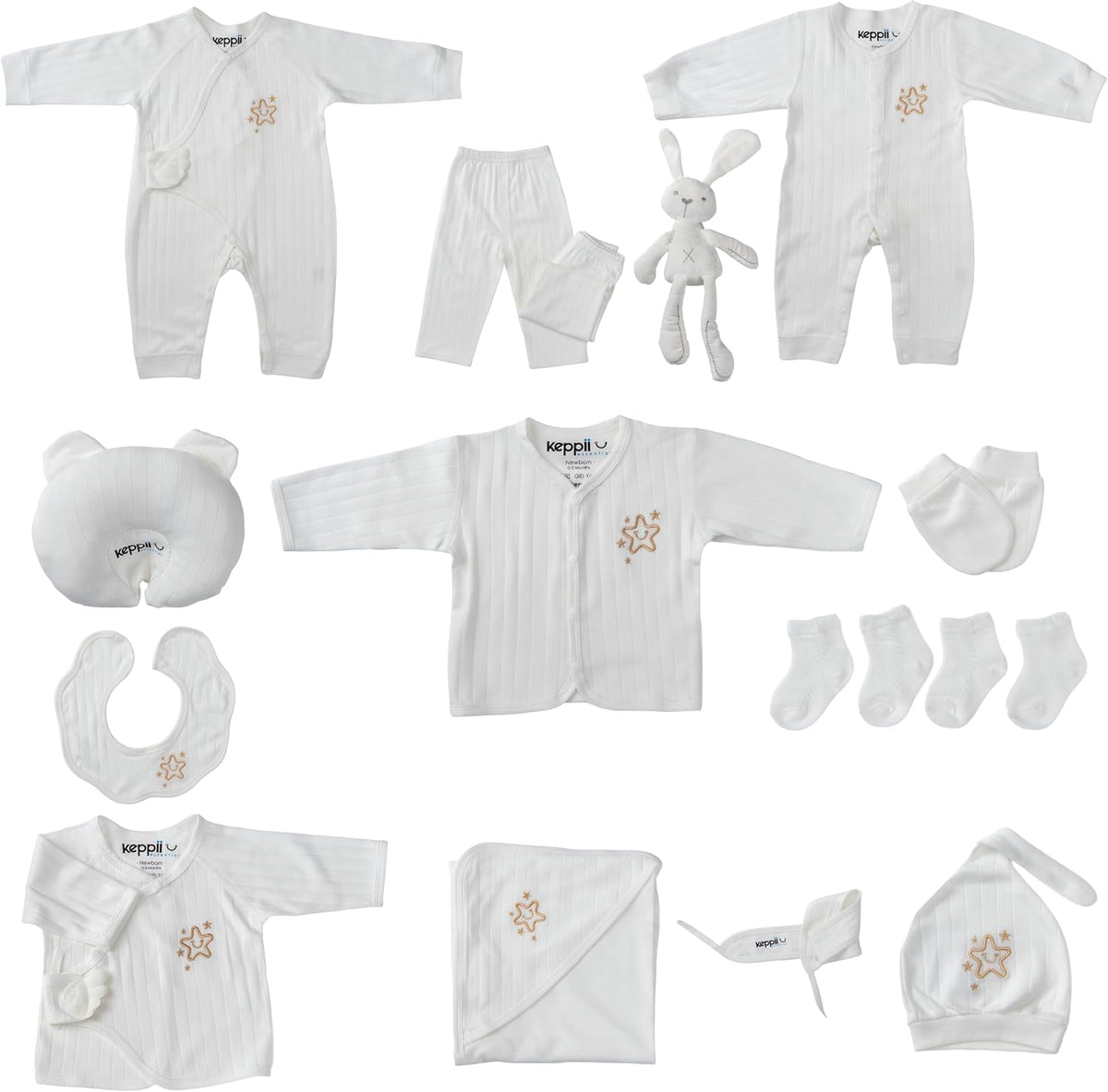 TM Piece Newborn Layette Gift Set - Premium Clothing & Accessories | Luxury Gift Box | Unisex