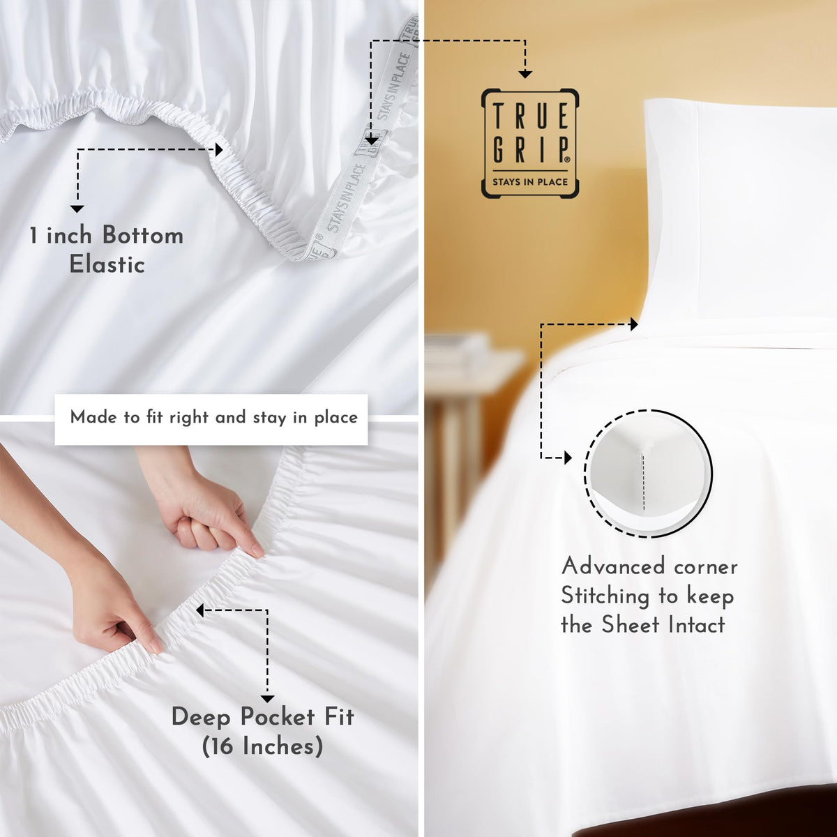 Closet Organic Cotton Sheets, Bed Sheets - Breathable, Dark Gray
