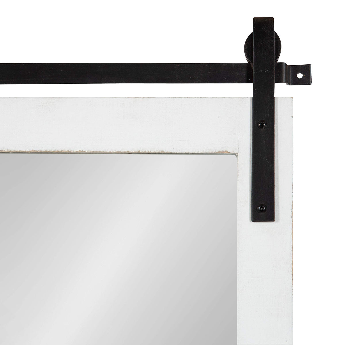 Cates Rustic Wall Mirror with Hooks, 18 x 28, White, Farmhouse Wall Decor with Function