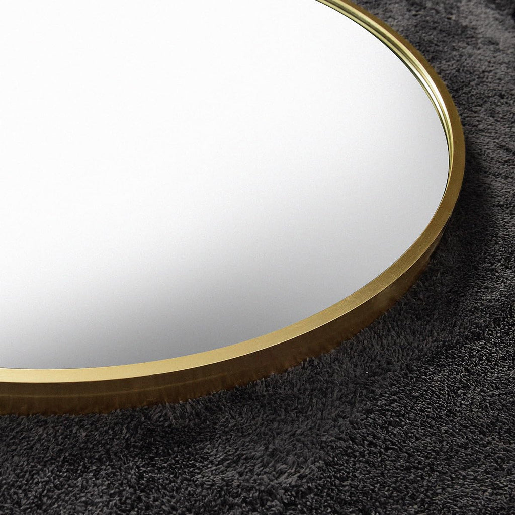 Arched Floor Mirror, 76"34" Full Length Mirror with Stand, Freestanding, Aluminum Frame - Gold
