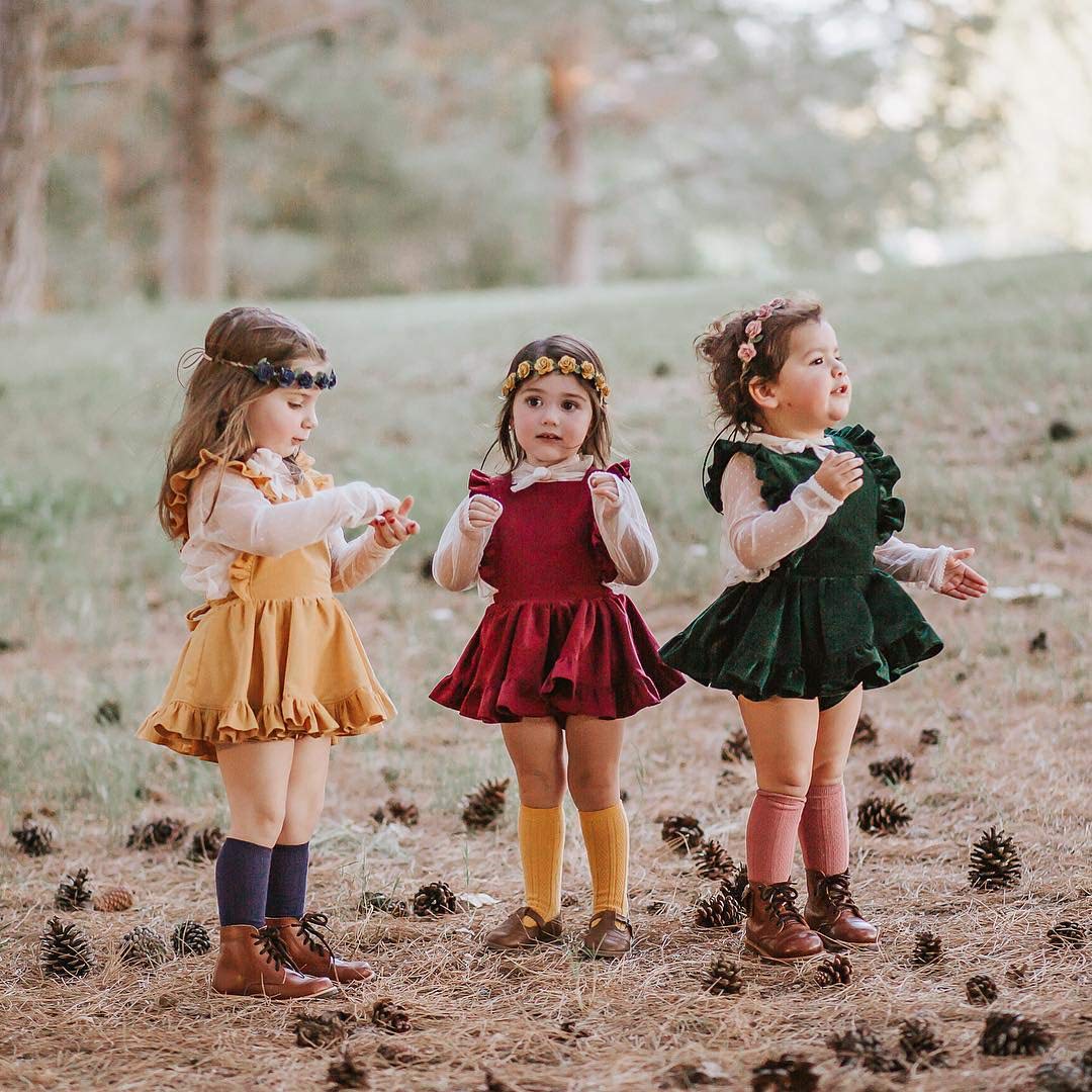 Baby Girls Velvet Suspender Skirt Infant Toddler Ruffled Casual Strap Sundress Summer Outfit Clothes