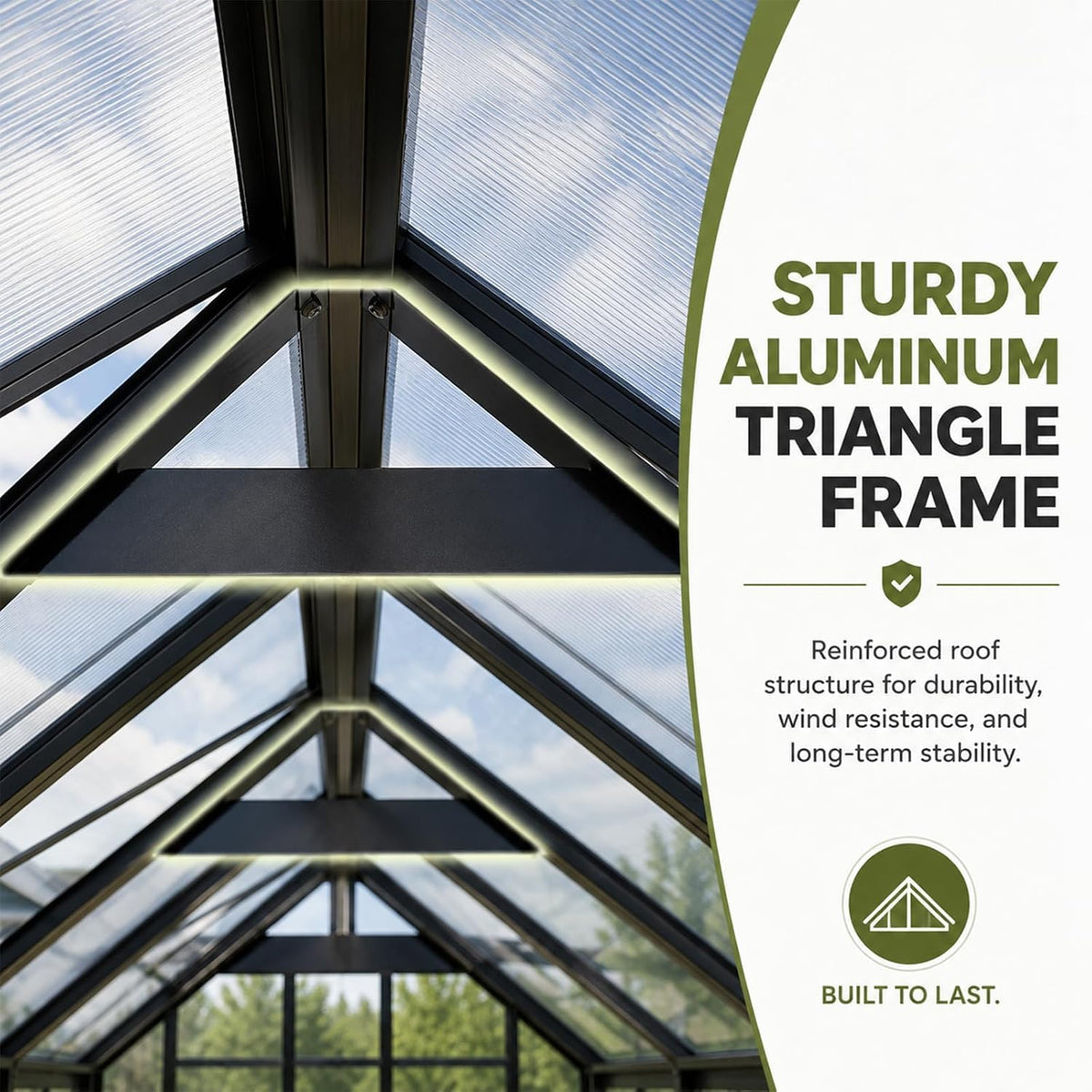 28x10x10 FT Polycarbonate Greenhouse with Aluminum Frame, Black