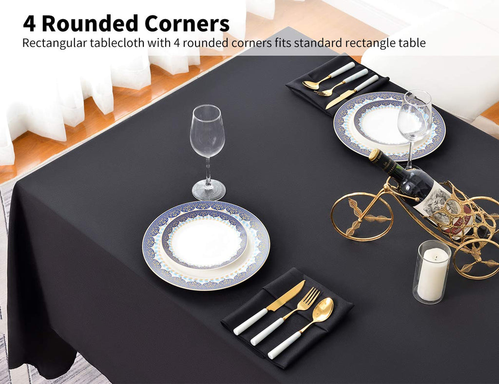 90x156 Inch Black Tablecloth for 8 Foot Rectangle Tables
