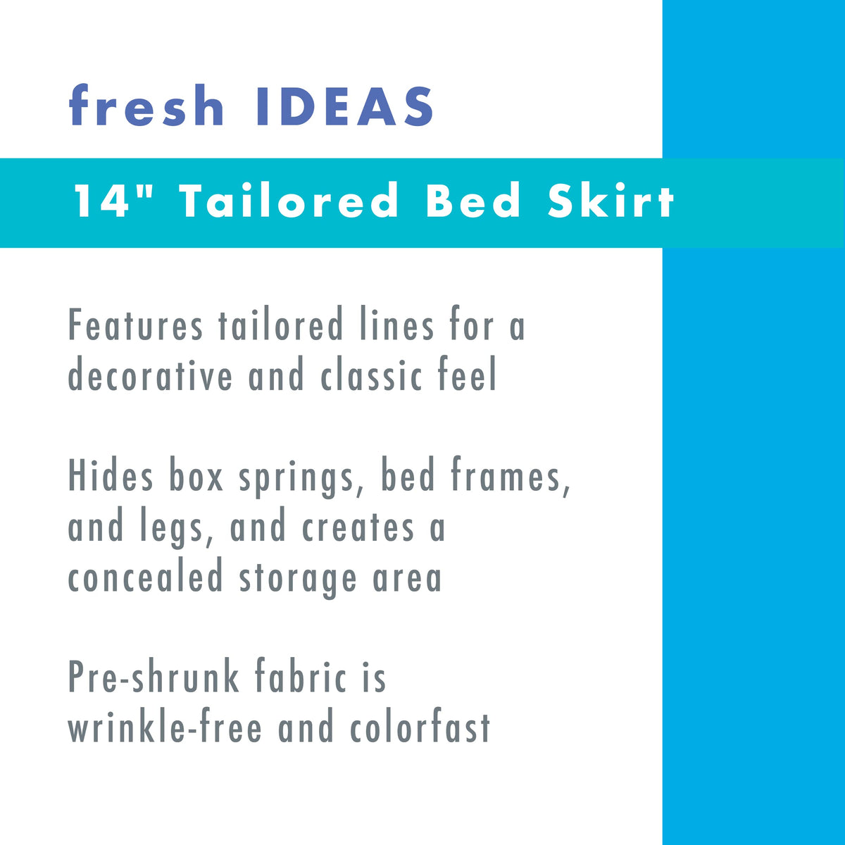 Poplin Tailored Bed Skirt Dust Ruffle, Cotton Blend Design, 14" Drop Length, Butter (FRE20114BUTT03)