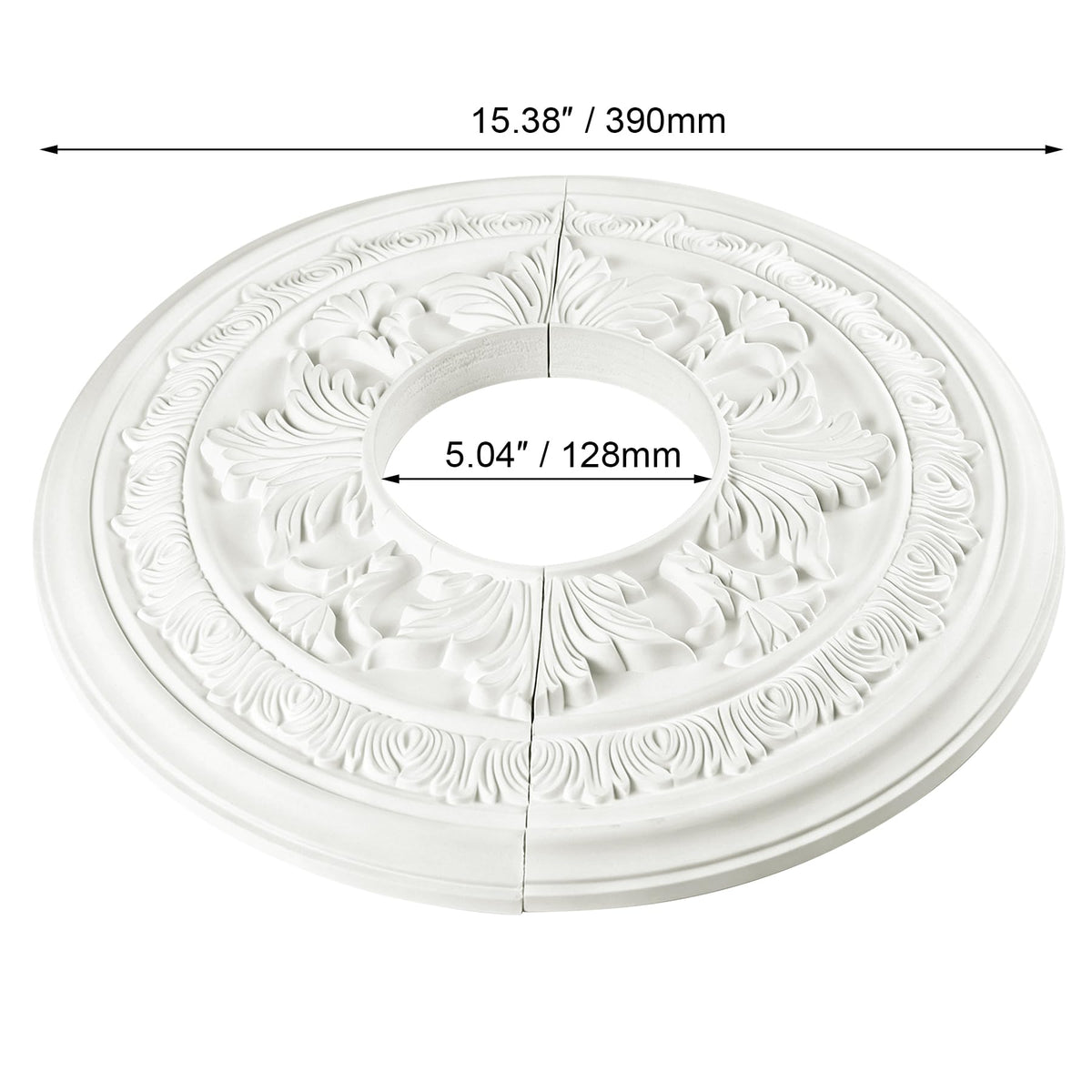 Split Ceiling Medallion 15-3/8" OD x 5" ID, Ceiling Decorative Molded Round Ceiling Medallions for Chandeliers Home