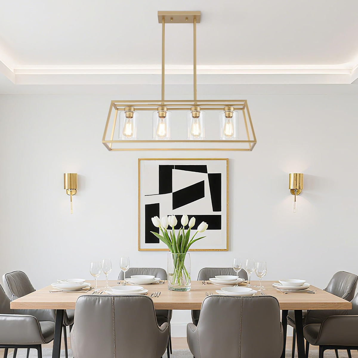 Gold Chandeliers Island Light Fixture