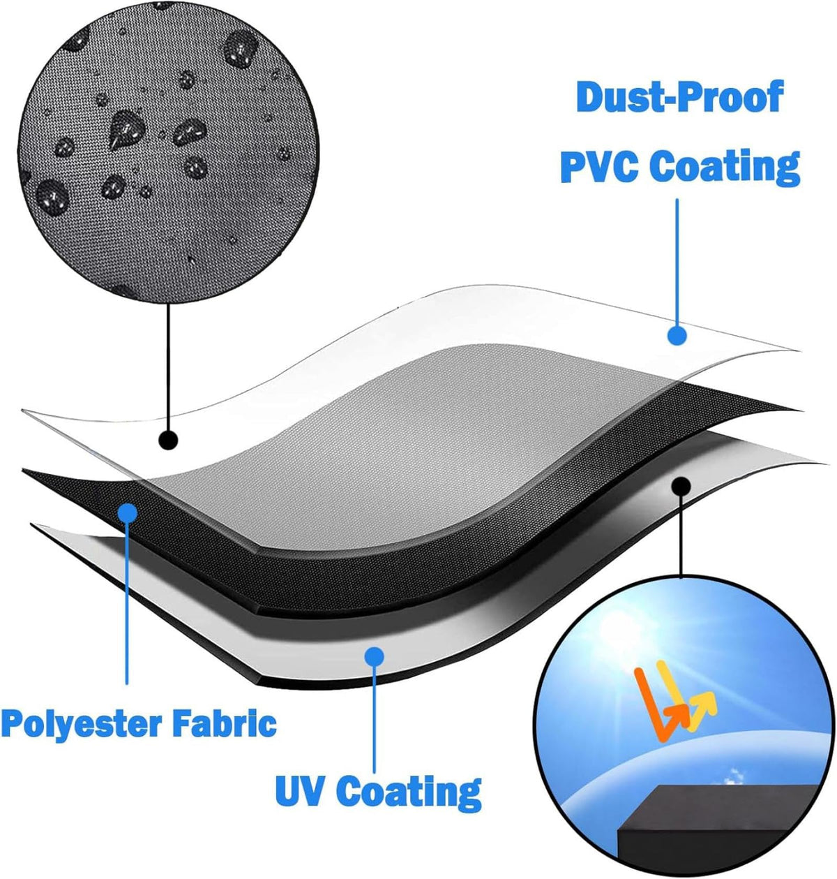 Patio Coffee Table Cover 79L x 51W x 39H inches Covers for Outdoor Furniture Heavy Duty Winter Waterproof Patio Table