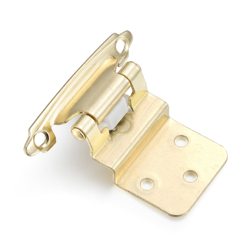 Gold Kitchen Cabinet Hinges, 3/8" Inset, 10 Pack