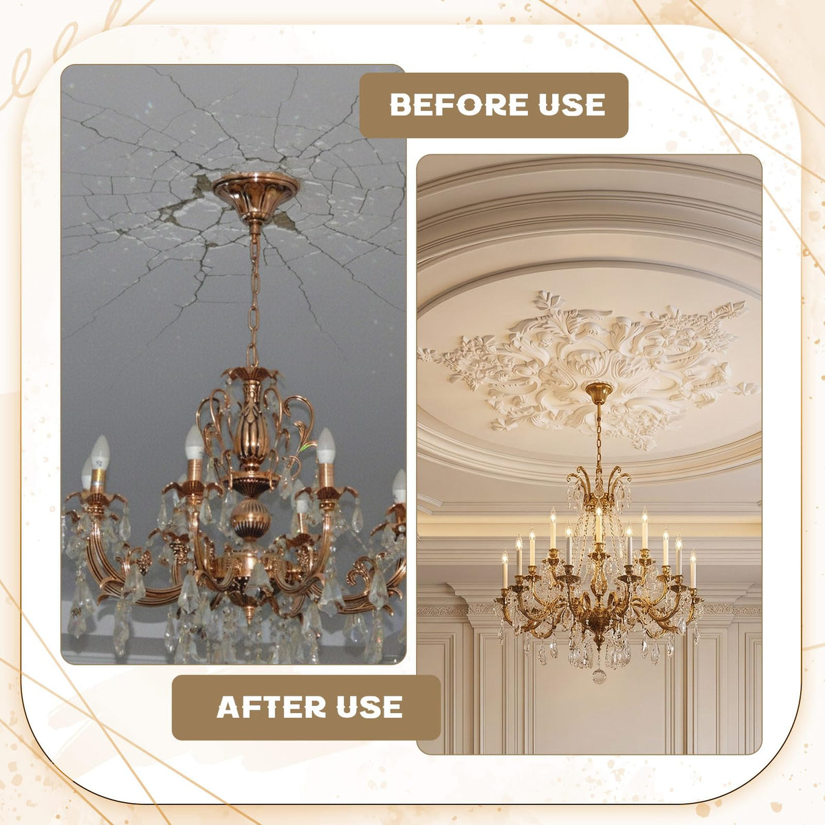 31.5 Inch Large Ceiling Medallion for Light Fixtures