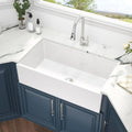 36 Inch White Farmhouse Sink - 36" x 20" Farm Kitchen Sink Undermount Singe Bowl Apron Front Fireclay Ceramic