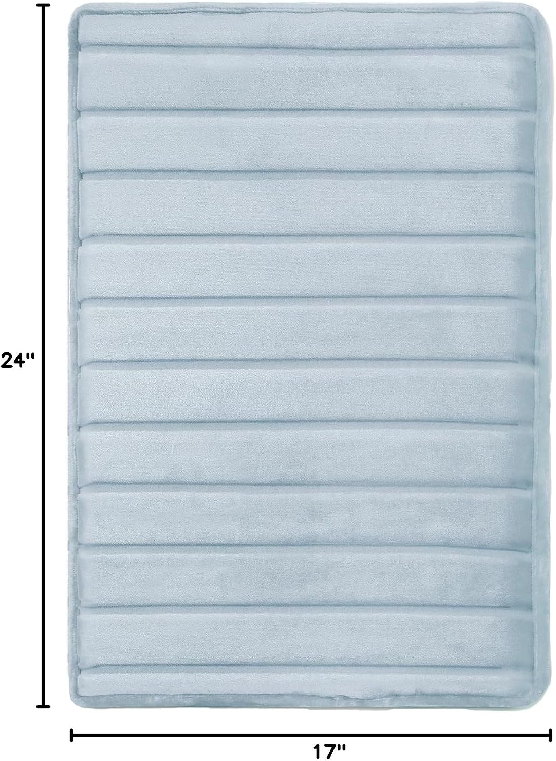 Extra-Thick, SoftLux, Charcoal Infused Memory Foam Bath Mat with GripTex Skid-Resistant Base, 17x24, Blue