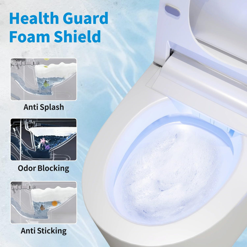 Smart Toilet with Powerful Flush, Auto Open/Close Lid