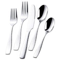 40 Piece Hammered Silverware Set for 8, 18/10 Stainless Steel Flatware