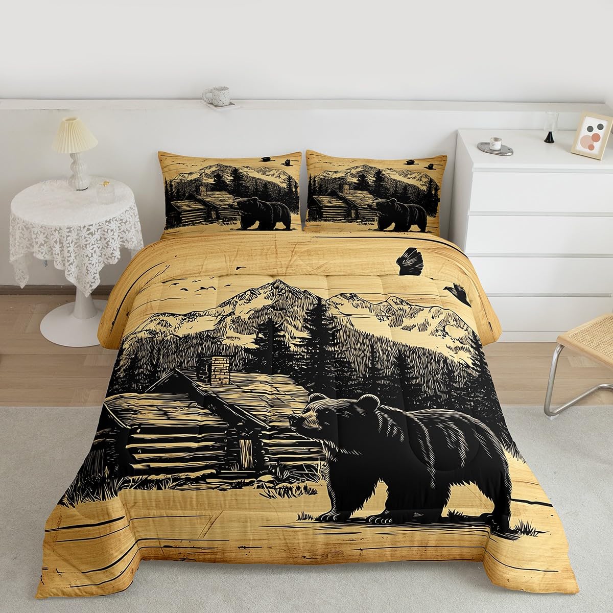 Bear Comforter Set Cabin Country Bear Bedding Set