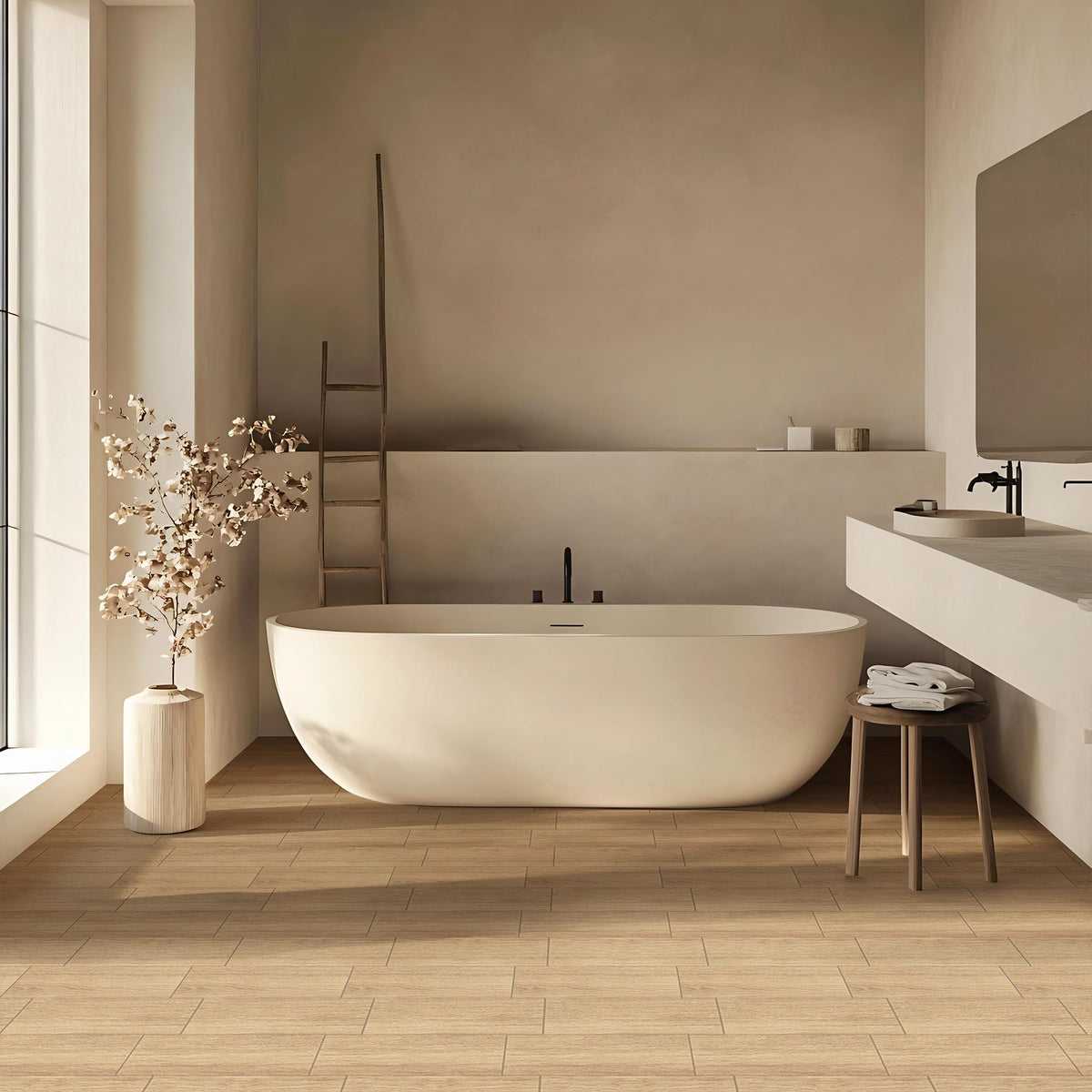 Thick Peel and Stick Floor Tile, Imitation Wood Grain Vinyl Flooring, Waterproof DIY Self-Adhesive Flooring Tiles