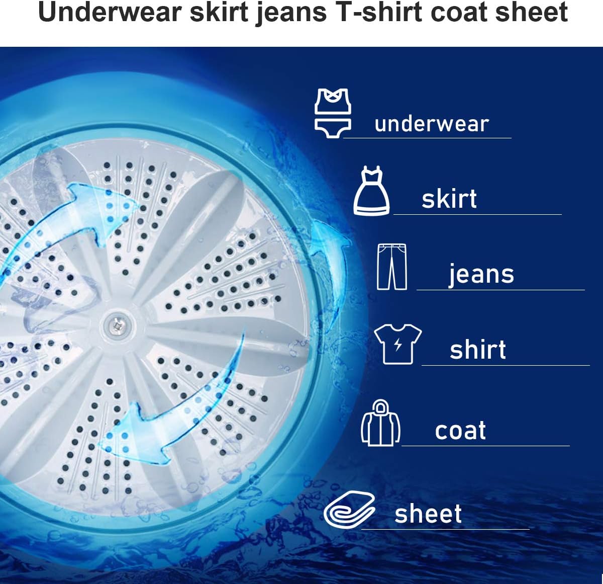 Portable Washing Machines, 7.7 lbs Load Capacity Portable Washer and Dryer Combo with Built-in Barrel Light & LED