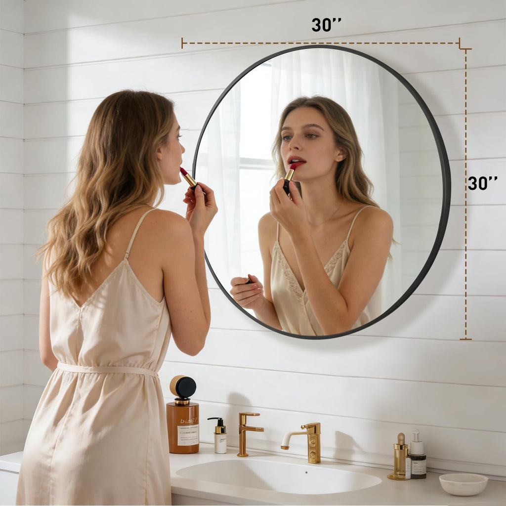 30 Inch Round Wall Mirror, Bathroom Mirrors for Over Sink
