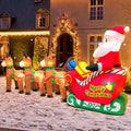 12FT Christmas Inflatables Santa Claus on Sleigh with Reindeer Deer Merry Christmas Winter Blow up Yard Décor LED