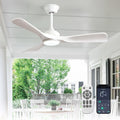 42" White Indoor/Outdoor Ceiling Fan with Light & Remote