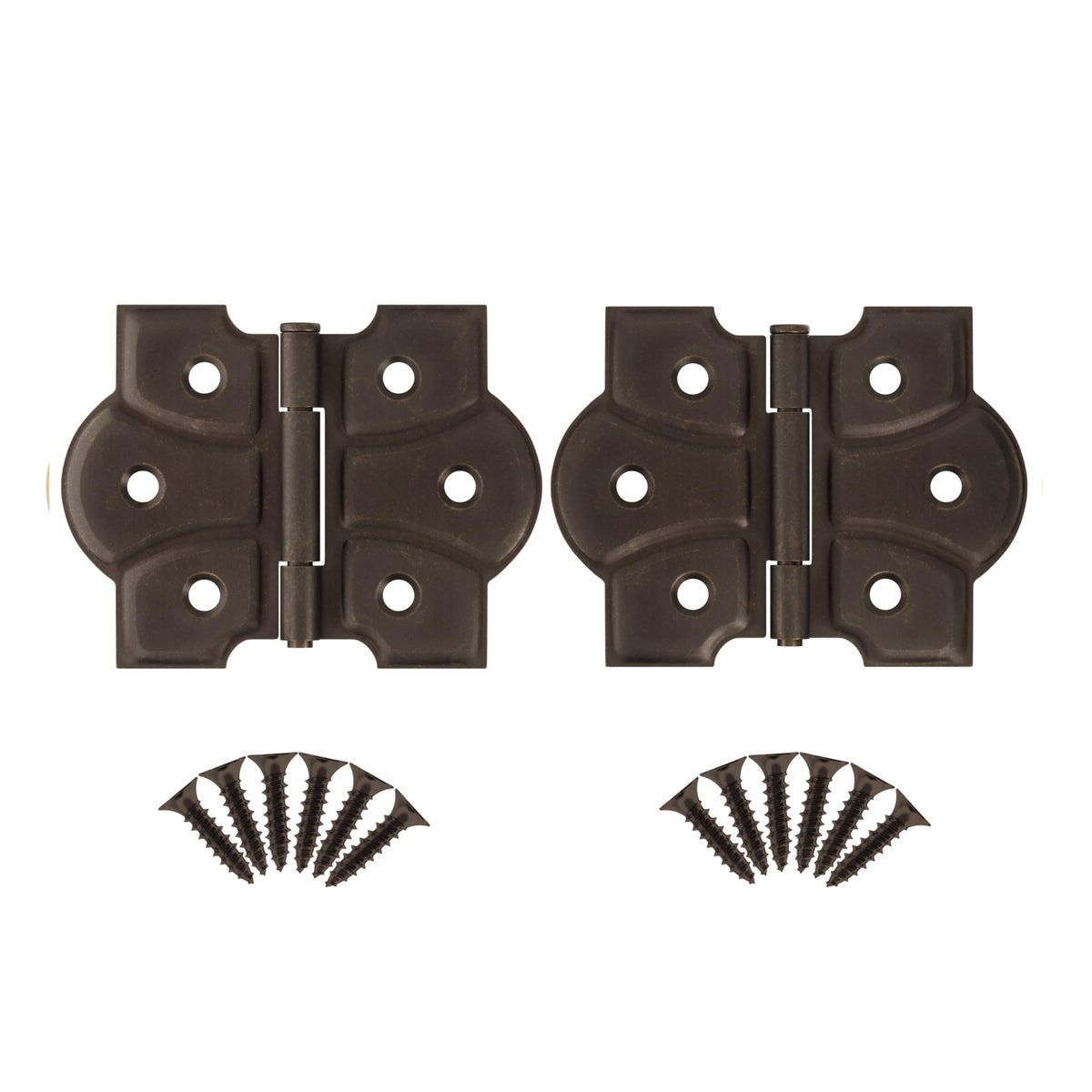 Antique Brass Butterfly Hinges with Removable Pin - Pack of 20 - Surface Mount Cabinet Door Hinges - (10)