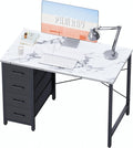 32 Inch Computer Desk with 4 Drawers Small Office Desk Bedroom Study Writing Simple Modern Computer Table Marble
