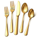 Gold Silverware Set, 30 Piece Flatware Set for 6, Mirror Polished Food-Grade Stainless Steel Cutlery Utensil Set