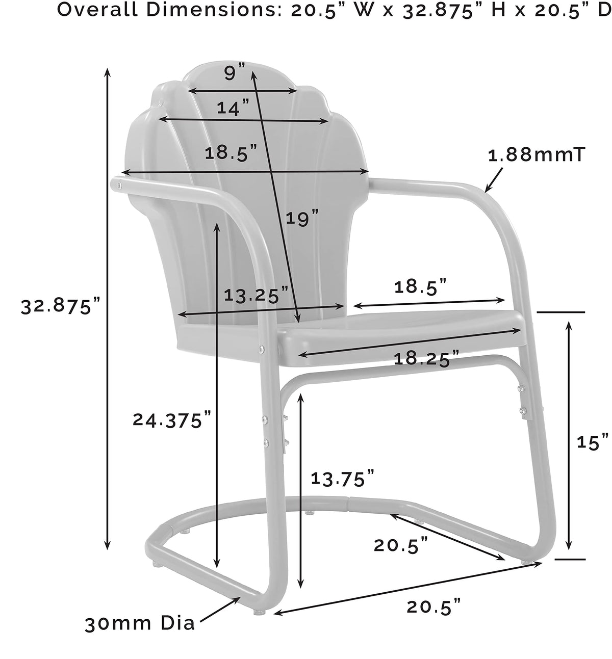 Inspired Saarinen Style Tulip 3-Piece Chair & Side Table Set