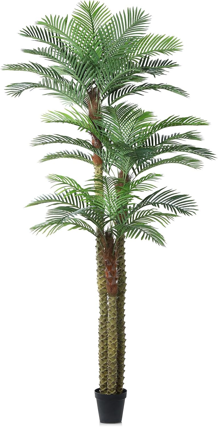 10ft Artificial Golden Cane Palm Tree, UV Resistant