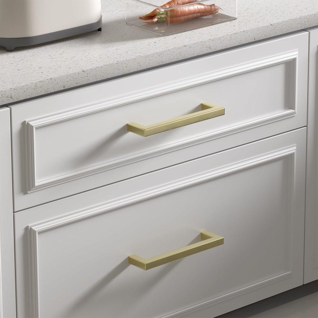 5 Pack 4" CC Brushed Gold Cabinet Pulls Kitchen Cabinet Handles