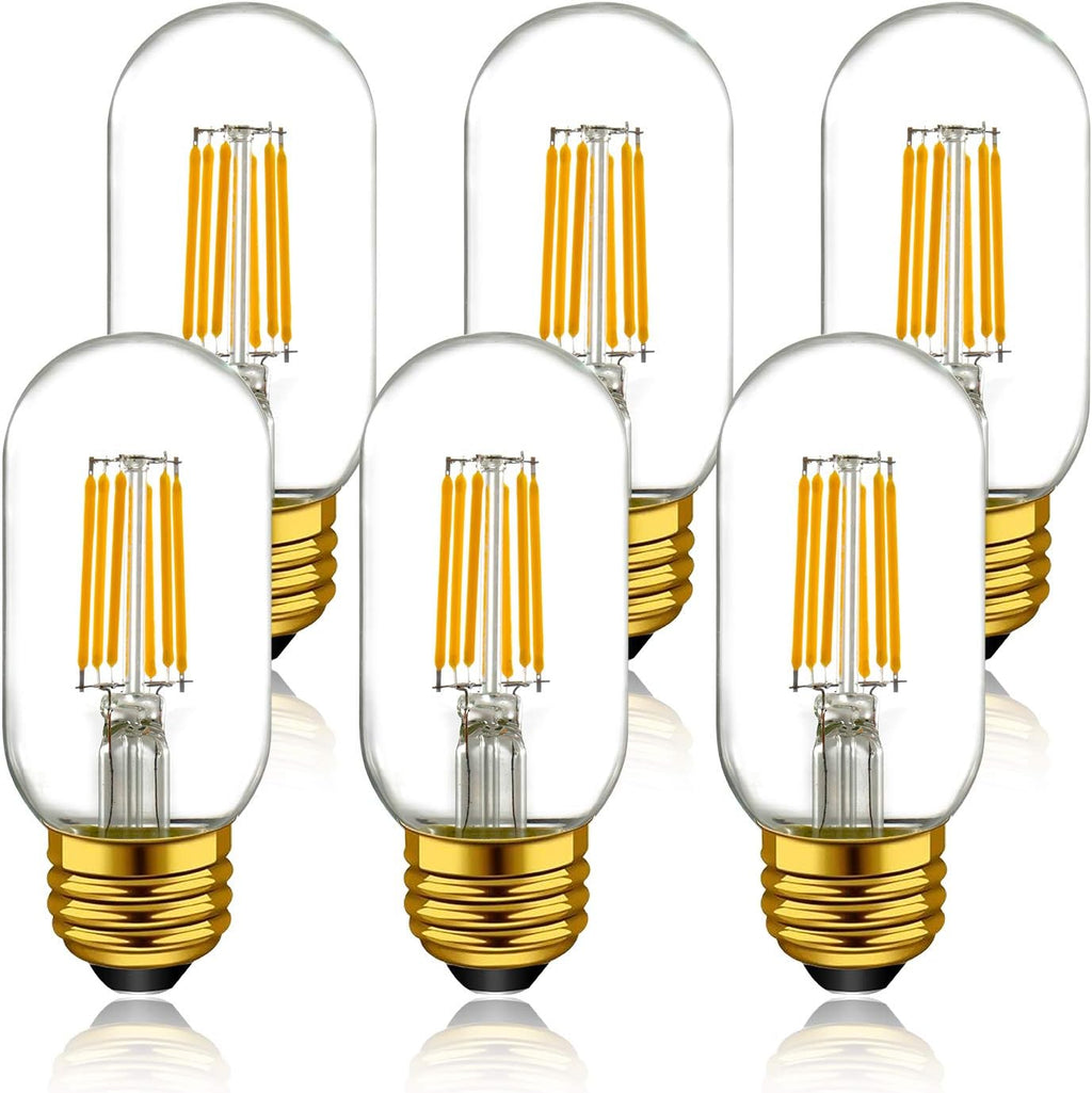 Dimmable Tubular led Bulb T45/T14, Warm White 2700k,60W Equivalent,Vintage Edison Style LED Filament Light Bulbs, E26