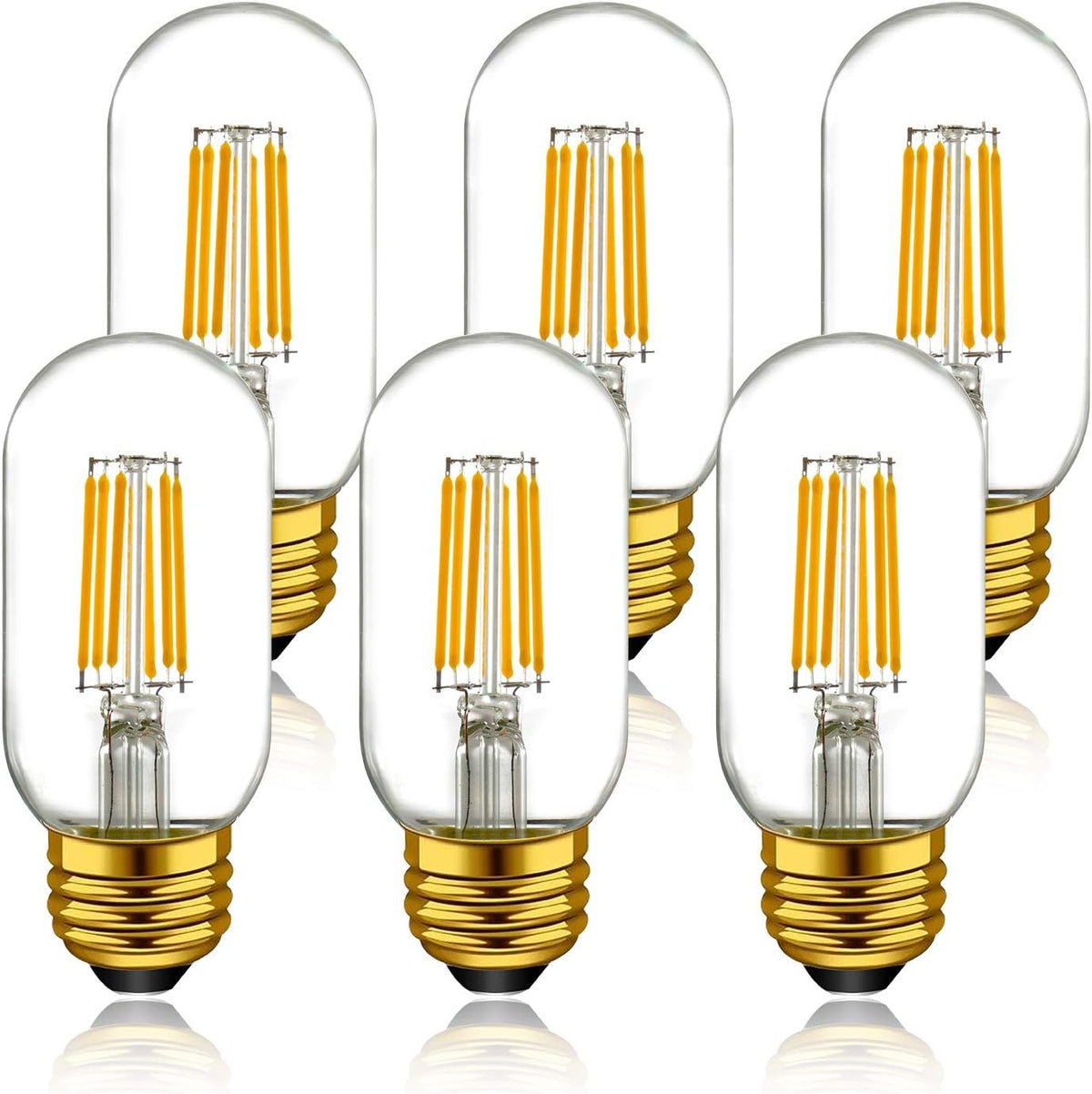 Dimmable Tubular led Bulb T45/T14, Warm White 2700k,60W Equivalent,Vintage Edison Style LED Filament Light Bulbs, E26