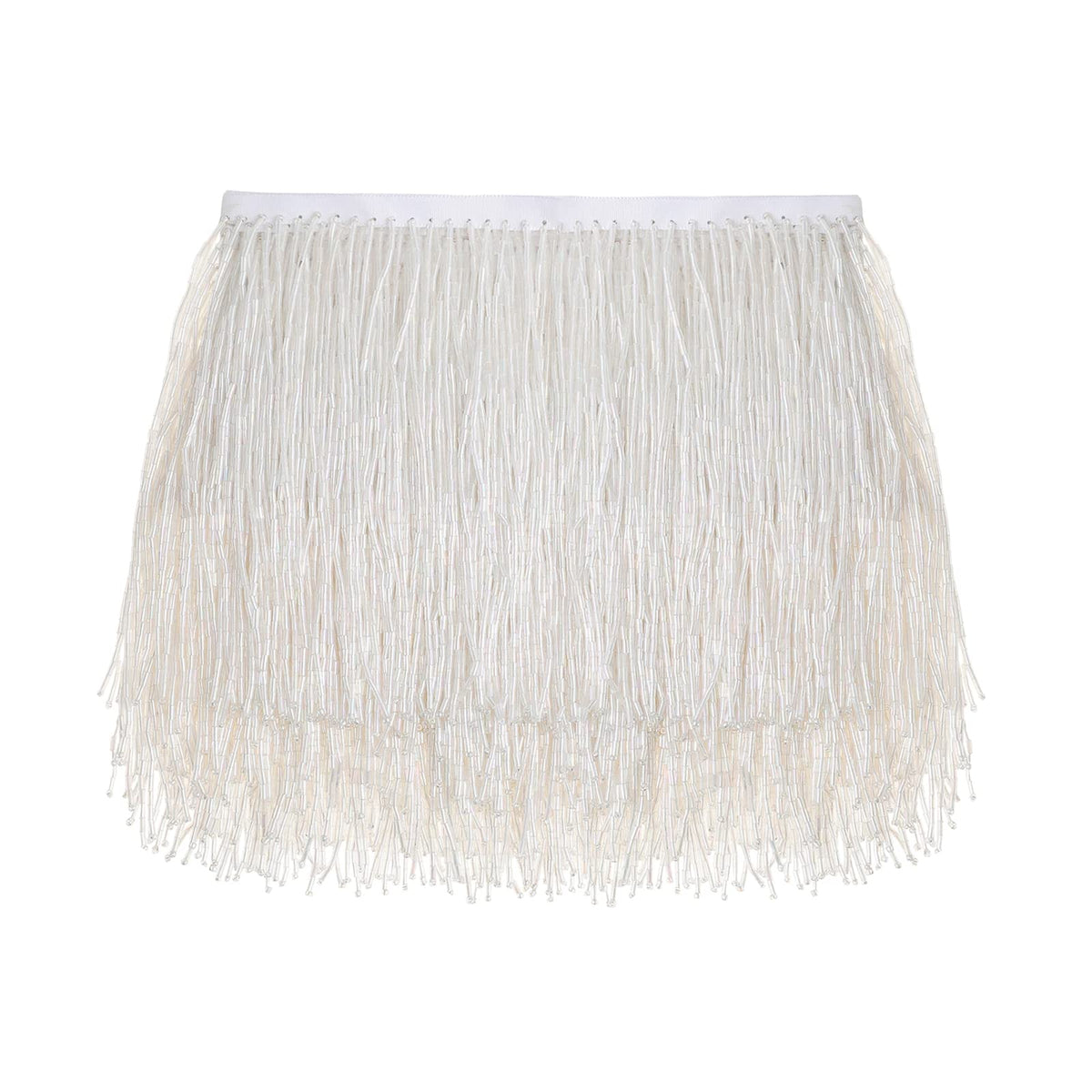 Beaded Fringe Trim for DIY Sewing Craft, 6in Wide, AB Color - 1 Yard