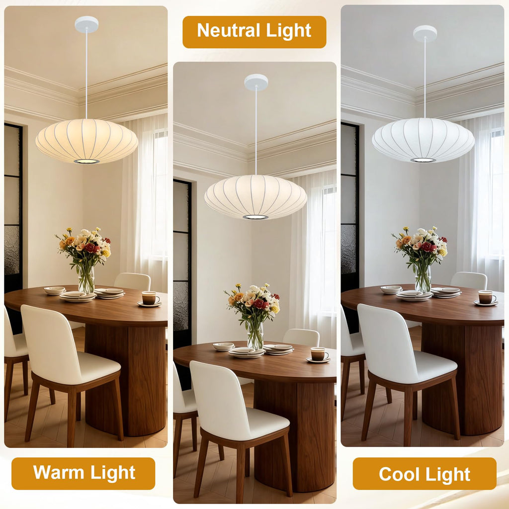 Inspired Nelson Style 3-Light Lantern Pendant Light 19.7in, Imitation Silk Bubble Lamp